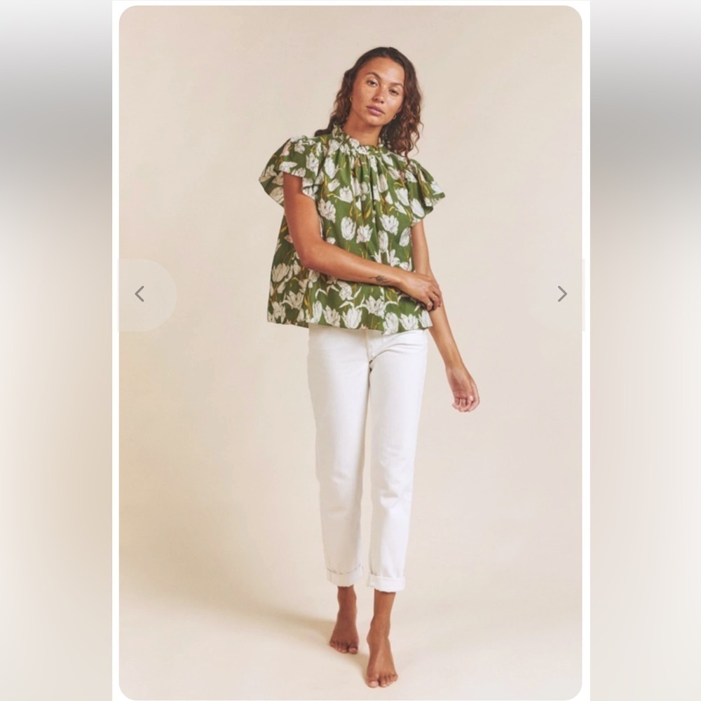 Trovata Birds of Paradise Carla Blouse in Morning Tulip M Runs Large